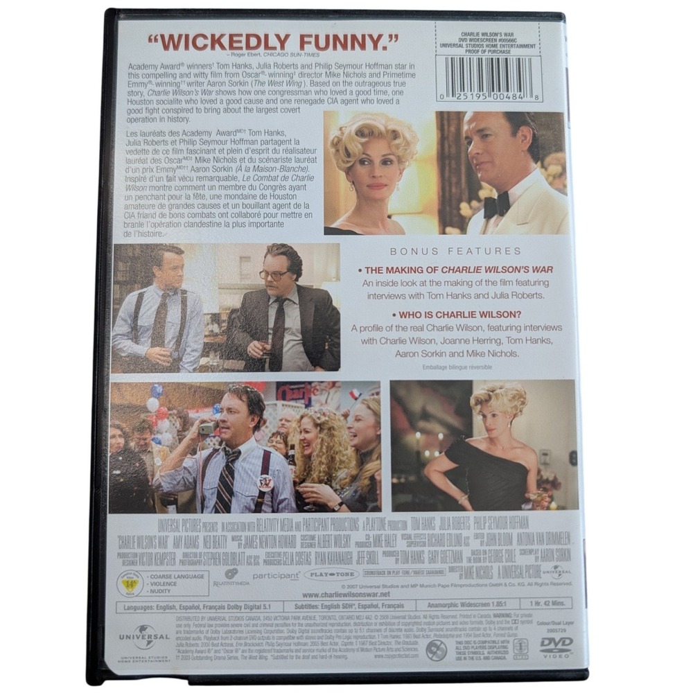 Charlie Wilson's War Tom Hanks Julia Roberts Philip Seymour Hoffman DVD Movie - Picture 2 of 4